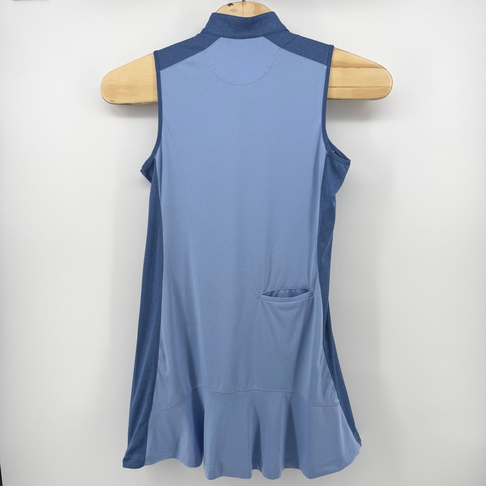 Greg Norman ML75 Womens Large Play Dry Blue Sleeveless Quarter Zip Golf Dress - Picture 3 of 7